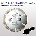 MTP brand 60 Grits 3-3/8 inch 15mm arbor Diamond Circular Saw Blade for Rockwell Versacut Versa Cut Rk3440k, Makita 3-3/8" Cordless Sh01w 12v Tile Grout Concrete, Brick, Block, Masonry