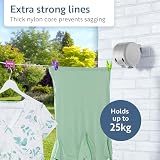 Minky Retractable Duo Reel Washing Line Grey 30m Drying Space view 2