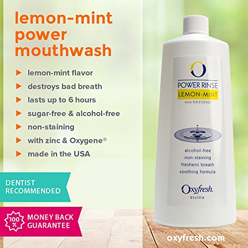 Oxyfresh Lemon Mint Mouthwash with Zinc Alcohol Free Solution for New