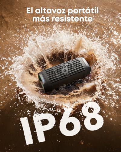 Soundcore by Anker Boom 3i Bocina Bluetooth Portatil, hasta 16h, 50W Potencia, IP68 Flotante Resistente Agua Salada, BassUp 2.0, Bluetooth 5.3, Ideal para Pesca, Camping Exteriores, Regalos para mamá