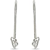 LeCalla 925 Real Sterling Silver Threader Drop Earrings for Women | Lightweight Long Tassel Chain Threader Drop Dangle Earring for Women