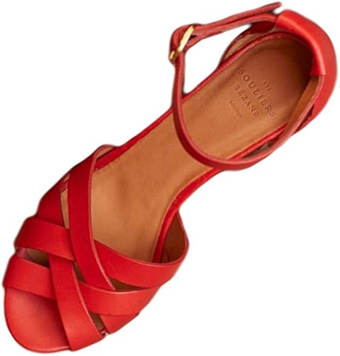 flat red sandals uk