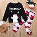 Family Matching Christmas Pajamas Set,Crytech Comfy Soft Cute Cartoon Snowman Smowflake Sleepshirt Top and Checkered Lounge Pant Parent Children Kid Xmas Holiday Sleepwear Pj Outfit (1-2 Years, Kid)thumb 2