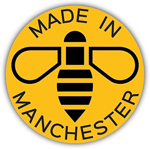 Zirni Made in Manchester Bee Sticker Decal Design 5" X 5"