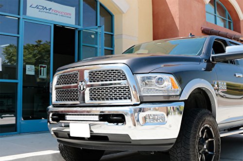 iJDMTOY 20" 120W High Power Double-Row LED Light Bar with Hidden Lower Bumper Mounting Bracket and On/Off Switch Wiring Kit For 2009-2017 Dodge RAM 2500 3500