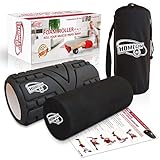 High Density Round Foam Roller 2-in-1 - Trigger Point massage therapy - Exercise & Back - Massage Roller for Sore Muscles Relief - NON-Toxic - ECO-friendly, 13 inch