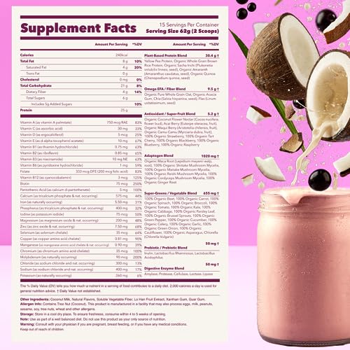 Ka’Chava AllInOne Nutrition Shake Blend, Coconut Acai, Superfoods, 26