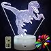 LLAMEVOL Dinosaur Toys Kids Night Light Timer Remote Christmas Gift Birthday TRex 3D Illusion Lamp 7 Color