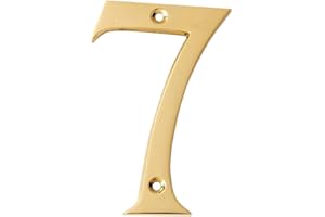 A10SHOP Motif 4-Inch Solid Brass Lacquered Polished Mailbox Numbers modern house numbers for outside House Numbers Address Sign For Door, Outdoor Decor, Home Address Numbers (Number 7)