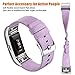 Maledan Compatible with Fitbit Charge 2 Accessory Sports Band, Soft Breathable Woven Fabric Bands Replacement Strap for Women Men, Small, Lavender