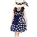 Amoin Girls Sleeveless Polka Dot Chiffon Sundress Dress for Kids