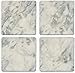 CoasterStone Absorbent Coasters (Set of 4), White Marble, 4-1/4"