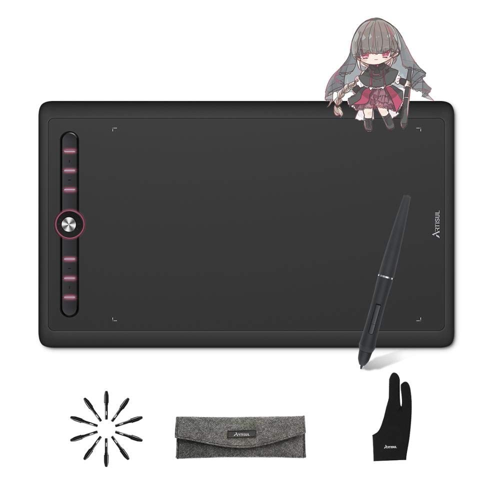 Battery-Free Digital Graphic Pen Tablet for Drawing & Playing OSU with 8 Express Keys