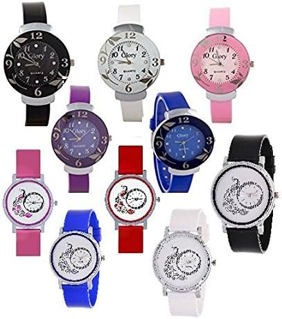 Wilton Analogue Multicolor Dial Glory Watches for Women(Combo of 10 Glory Watch)