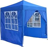 Panana 3x3m Waterproof Pop Up Gazebo Tent with Side Walls - Blue view 6