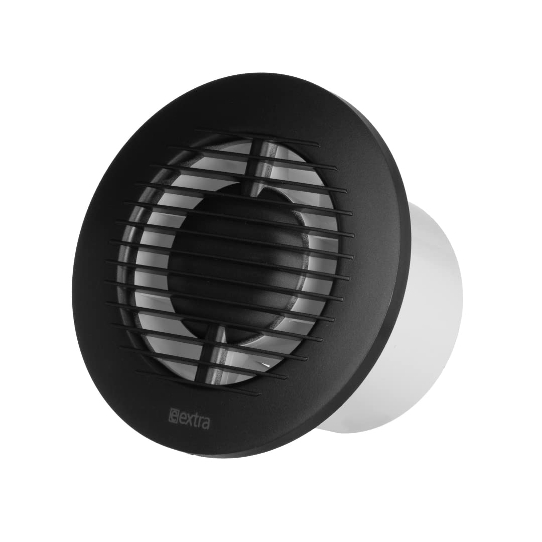EUROPLAST Ø 100mm Bathroom Extractor Fan with Round Front - 4 inch Extractor fan Bathroom - Anthracite Extractor Fan kitchen, garage, bathroom - Ventilation Fan