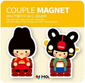 King and Queen Couple Fridge Magnet Joseon Dynasty Korea Traditional Costume Memo Holder