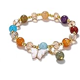 Gold Plated Jade Butterfly Crystal Glass Bracelet for Women Chinese Style Jade Bead Bracelet Gifts Nice