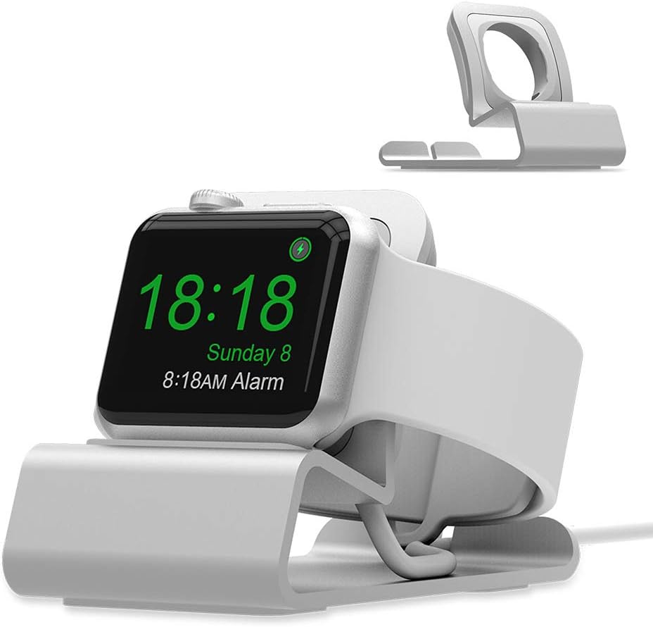 iitrust Stand for Apple Watch, Aluminum Alloy Stand Holder Compatible with Apple Watch Series 5/4/3/2/1 (38mm/40mm/42mm/44mm), Support for Apple Watch Nightstand Mode (SLV)