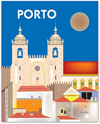 Porto, Portugal Print - Retro Inspired Travel Wall Art for Home and Office - art sizes: 8 x 10, 11 x 14, 16 x 20, 24 x 30, 36 x 45