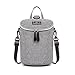 HEYI Insulated Bottle Tote Bag, Portable Breast Milk Baby Double Bottle Cooler Bag with Adjustable Shoulder Strap( Fits up 2 Large 8 oz Bottle) (Gray)