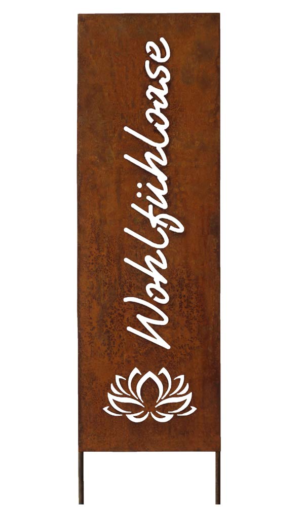 Bornhöft Sign saying board garden sign patina rusty garden decoration 115 cm patina (feel-good oasise)