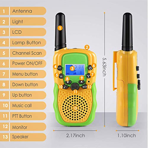 Walkie Talkies for Kids, Cakie 22 Channel FRS/GMRS 2 Way Radio (up to 3.7 Miles) UHF Hand-held Toys for Boys and Girls Age 3 4 5 6 7 8 9