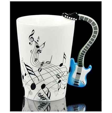 PREMIUM Becher E-Gitarre 'Elektrische Gitarre' (Blau) Musik & Noten - Tasse Kaffetasse Teetasse