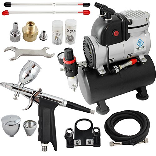 OPHIR Professional Airbrush Air Compressor 0.3mm,0.5mm,0.8mm Airbrush