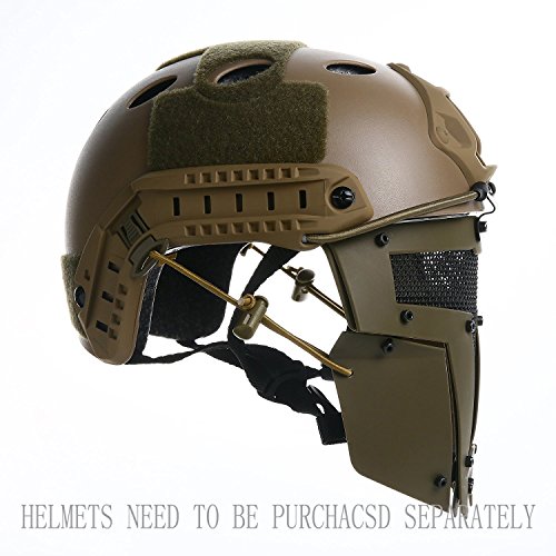 VILONG Airsoft Mask Outdoor Sports Tactical Paintball mask Full Face Skull CS Mask With double filter fan CS edition Perspiration Dust Face Guard (Steel Yellow)