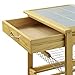 Organize It All Mobile Kitchen Utility Cart with Wire Drawers (Natural Pinewood), Tan, Silver, White, Model:34123W-1