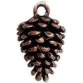 PEPPERLONELY 10pc Antiqued Copper Alloy 3D Pine Cone Charms Pendants 20x12mm (6/8" x4/8")