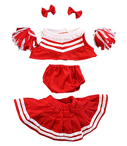 Stuffems Toy Shop Red and White Cheerleader Teddy Bear Clothes Outfit Fit 14" - 18" Build-a-bear, Vermont Teddy Bears, and Make Your Own