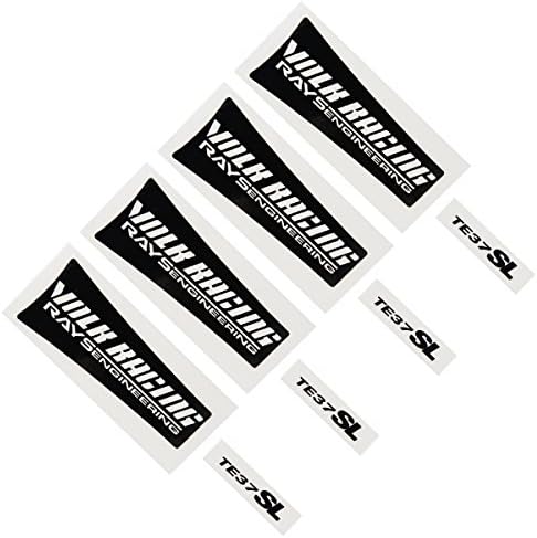 4 PCS RAYS VOLK te37SL Car wheels sticker Valve sticker Decal Compatible with 17-19 inches wheels (Black)