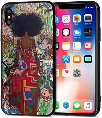 iPhone XR Case African American Afro Girls Women Slim Fit Shockproof Bumper Cheap Cell Phone Accessories Thin Soft Black TPU Protective Apple iPhone XR Cases (05)