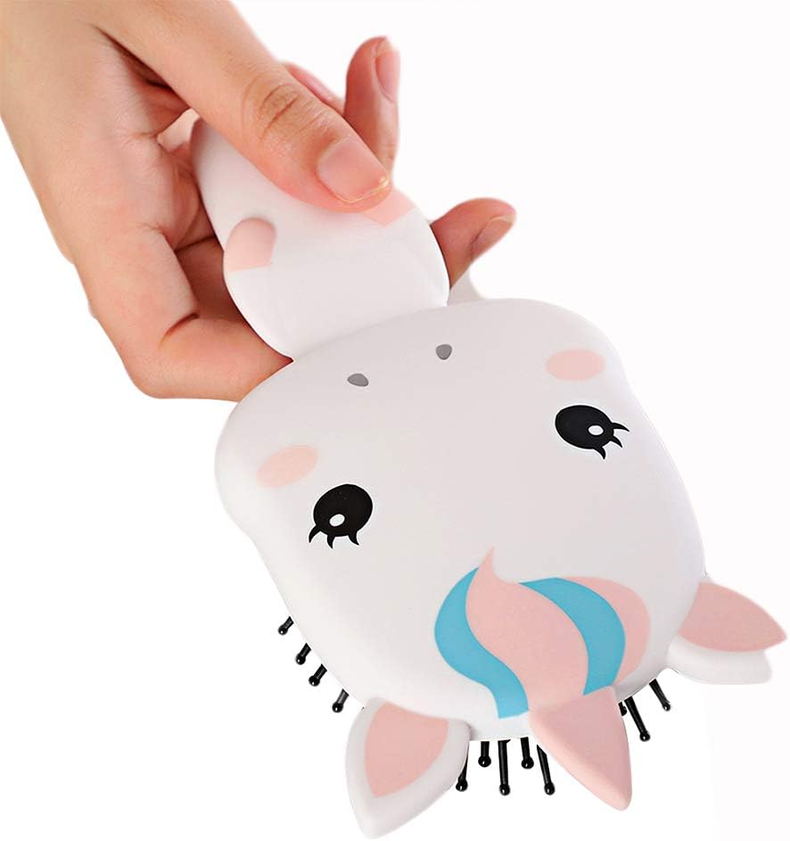 SYLC Children's Unicorn Hair Brush Set, Children's Comb And Children's Hair Brush，Detangling Hairbrush For Children，Easy Comfort Grip (Pink)