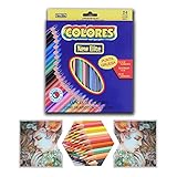 HHH Crayons de couleur, lot de 24 couleurs assorties, pré-taillés.