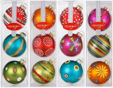 Palle Di Natale Grandi.Inge Glas 66059 12 Grandi Palline Per Albero Di Natale Dipinte A Mano Mille Fiori O 80 Mm Amazon It Casa E Cucina