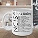 Gibbs Rules Mug - TV Series Inspired 11-oz Funny NCIS Gibbs Rules Coffee Cup Mug Made of White Ceramic with Large Handle is Perfect Gift Idea for NCIS Fan - By: Trinkets & Novelty