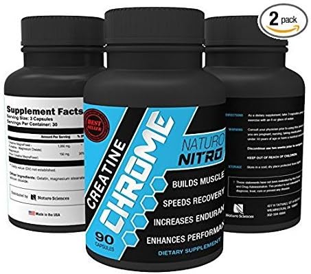 Creatine Chrome with Magnapower153; (Creatine Magnesium)151; New Quality Creatine Formula Promotes Rapid Gains in Stamina, Strength and Lean Muscle Growth - 90ct, 30 Servings - by Naturo Nitro