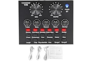 Emiif External Sound Card for Computer and Mobile Phone, V8 Professional Audio Adapter with Enhanced Sound Quality, Compact 1