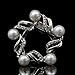 Maikun Scarf Clip Fashionable Flower Design Pearl Diamante Multi-uses Scarf Jewelry Silver White Gift for Valentine's Day