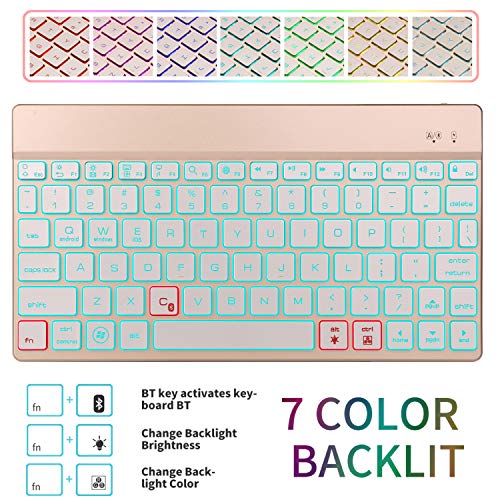 iPad 7 Keyboard Case 10.2 inch 2019 - iPad Pro 10.5 - iPad Air 3, Support Pencil Holder - Magnetically Detachable Wireless Backlit Keyboard - Folio Cover for New iPad 7th Gen, Black