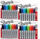 Sharpie Permanent Markers, Chisel Tip, Assorted Colors, 8-Count (38250PP) - 4 Packs, 32 Markers in Total - Black, Blue, Turquoise, Green, Lime, Orange, Red, and Purple