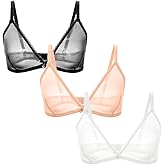 varsmiss Women Sheer Mesh Transparent Unlined Bra Sexy Wireless Underwear