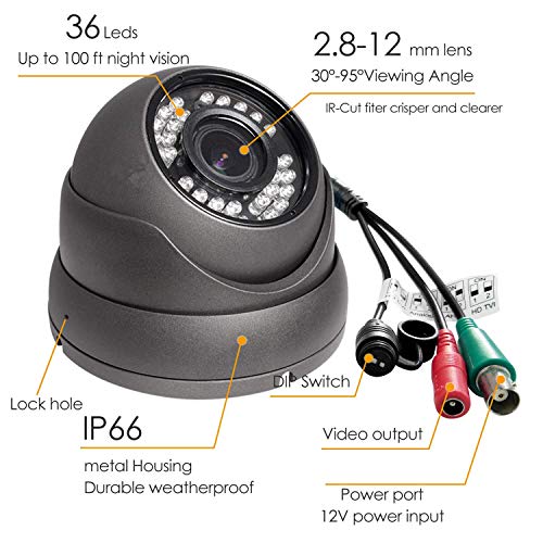 Security-Dome-Camera-Anpviz-1080P-20MP-4-in-1-AHDCVITVICVBS-CCTV-Cameras-with-28-12mm-Varifocal-LensWaterproof-Outdoor-Surveillance-Camera-Dark-Grey