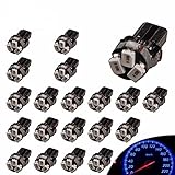 YITAMOTOR 20X T5 3-SMD Dash Gauge Instrument Side Blue LED Bulbs Light 74 17 18 37