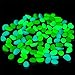 SAVFY 100Pcs Man-Made Glow in The Dark Pebbles Stone for Garden Walkway (Multi Color)