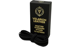 VELARION LEATHER Velarion Flat Genuine Leather Strip Cord 3mm Wide, 5 m Long Real Leather Braiding String for Jewelry Making, Crafting, Beading, DIY - Thickness Options (Black, 1,3 mm Thickness)