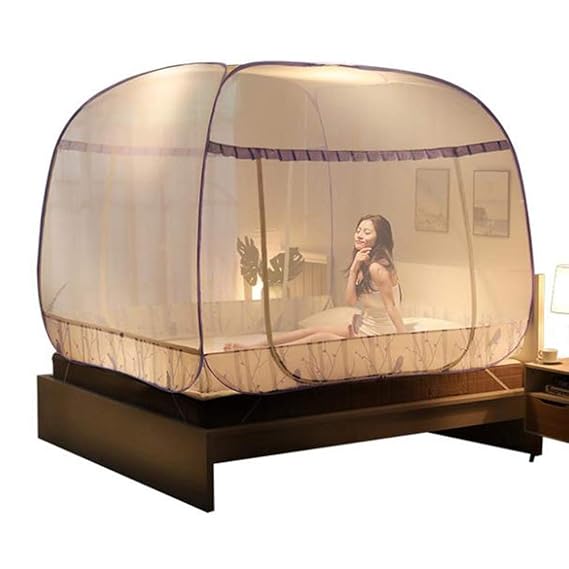 MMRLY Pop Up Moskitonetz Zelt, Outdoor Mongolian Yurt Faltbare Doppeltür mit Anti-Moskito-Mückenstichen für Bett Camping Outd